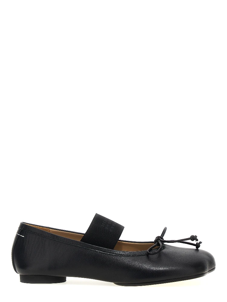 Black Leather Ballet Flats