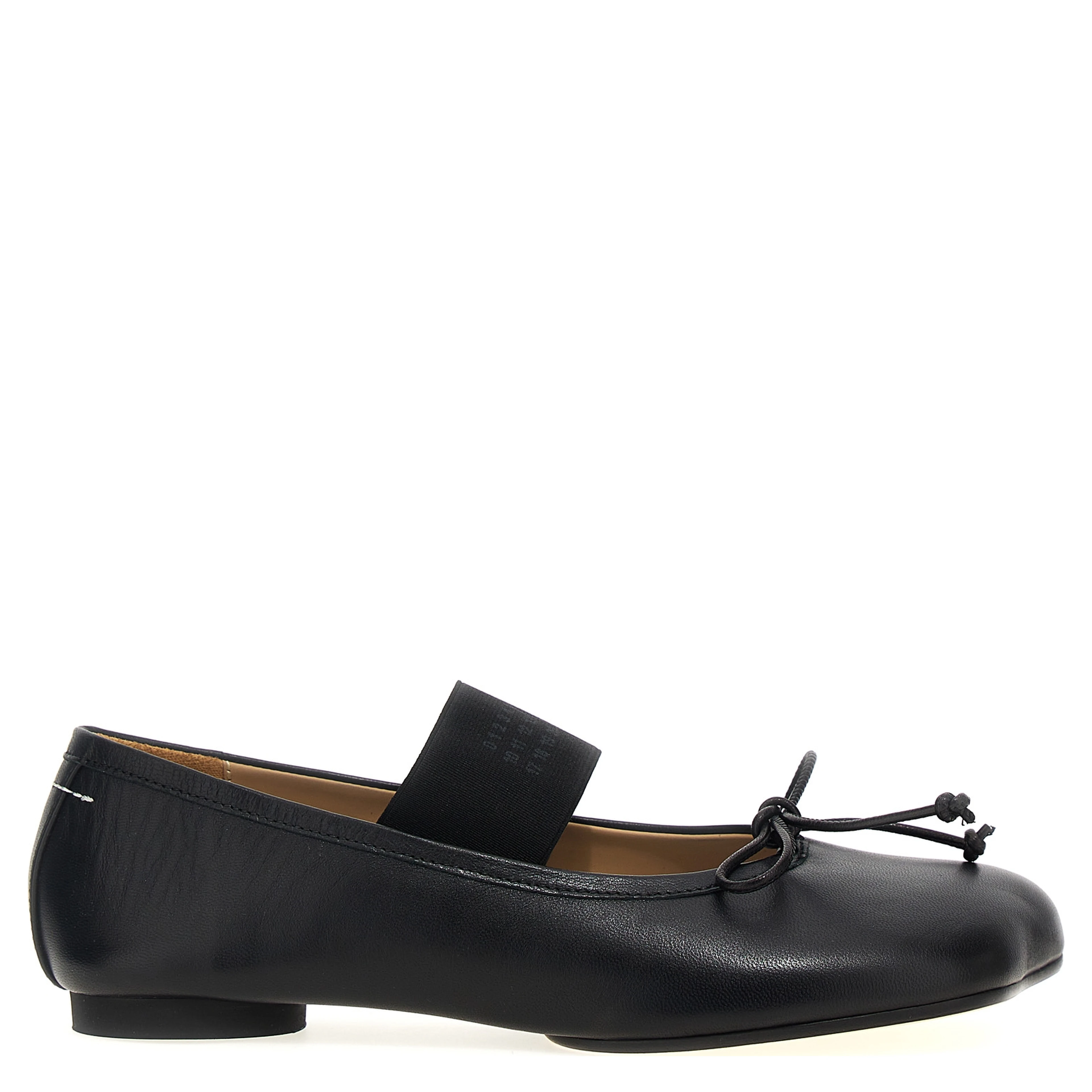 Black Leather Ballet Flats
