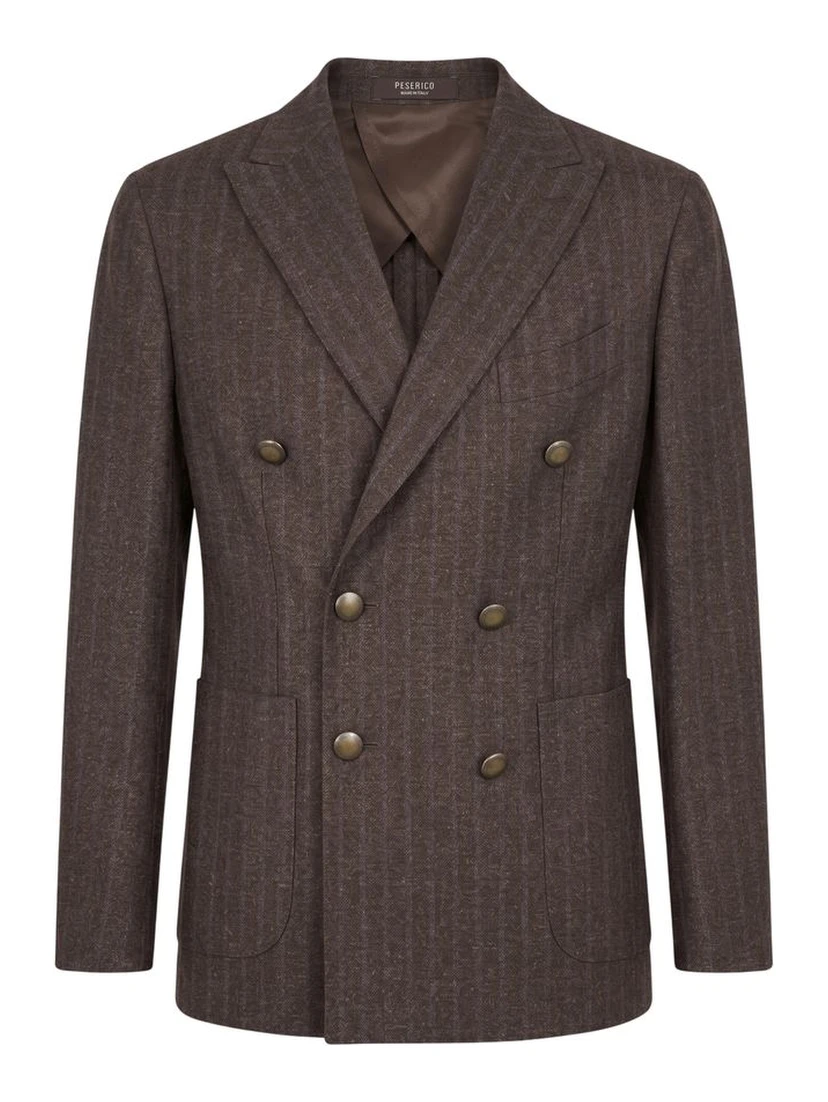 Brown Wool Men Jacket