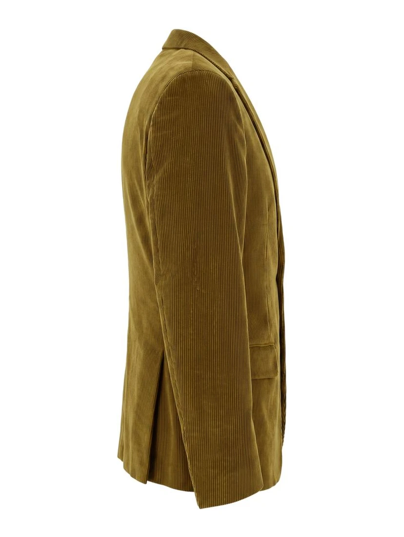 Green Cotton Men Jacket