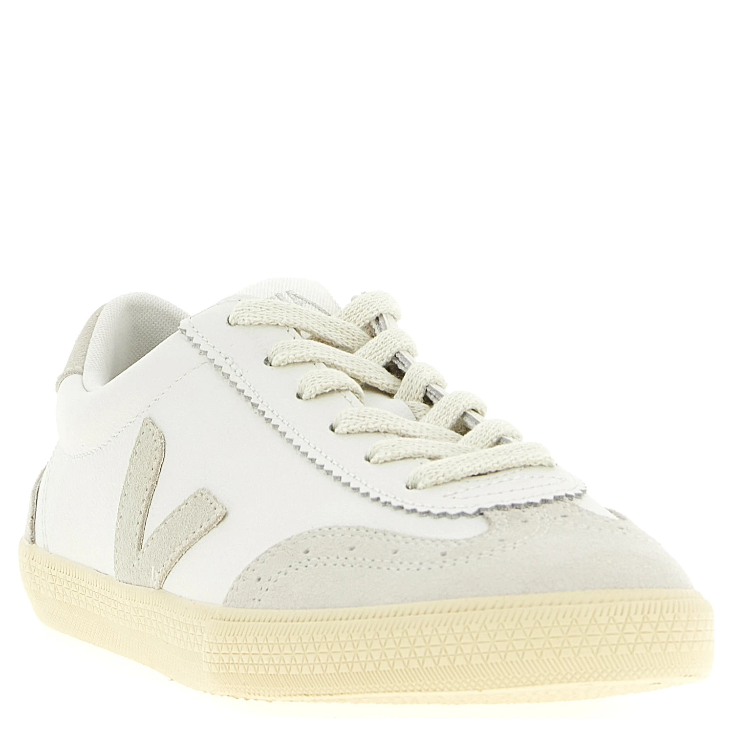 Beige Genuine Leather Low Top Sneakers