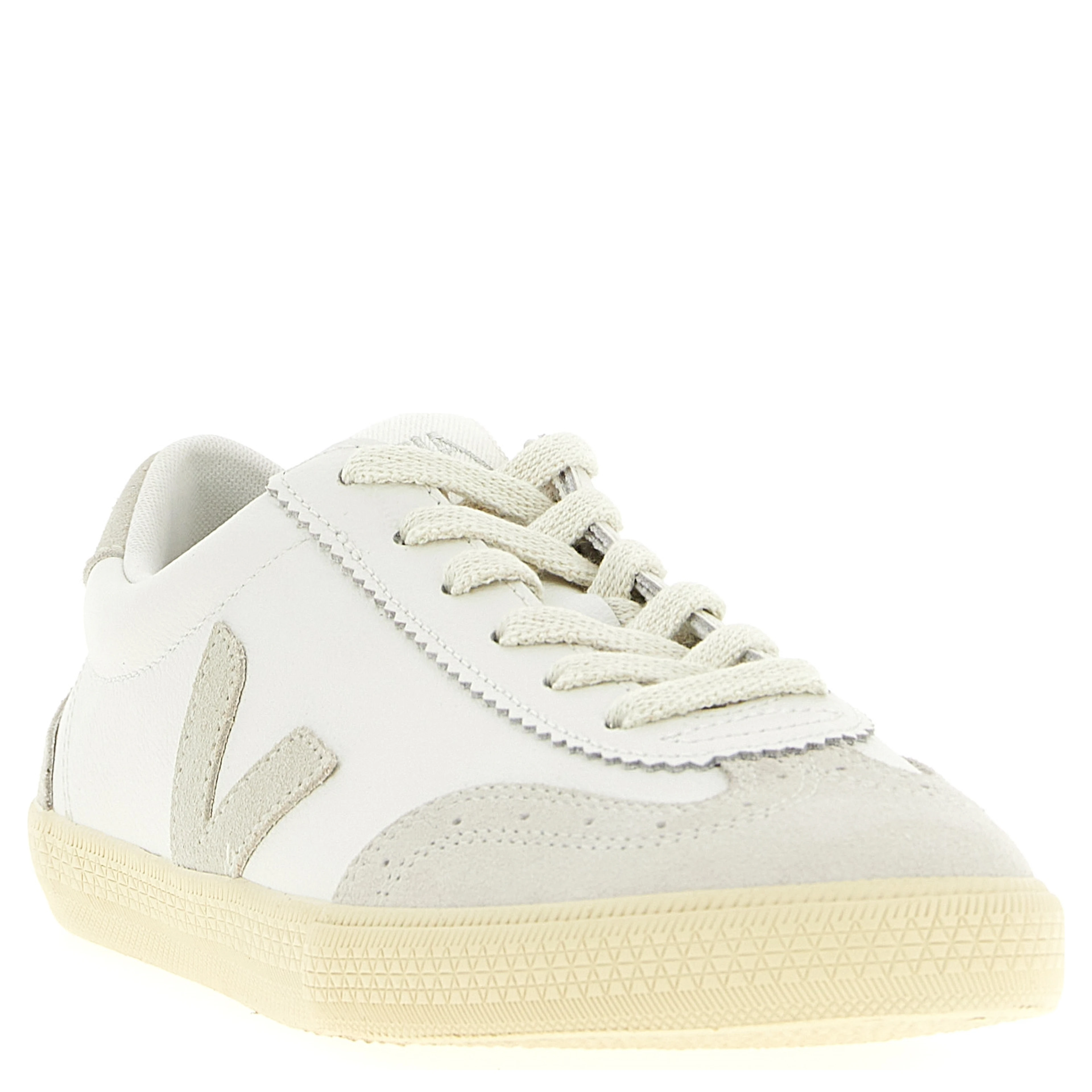 Beige Genuine Leather Low Top Sneakers