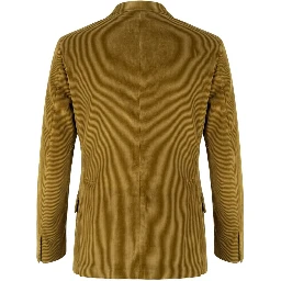 Green Cotton Men Jacket