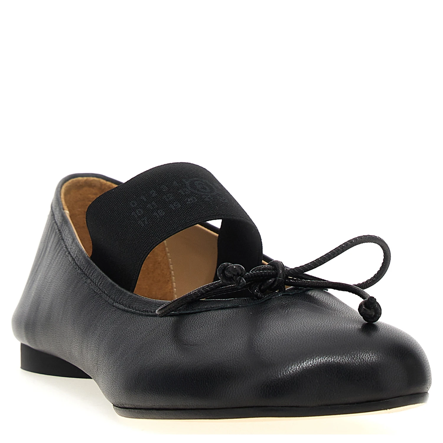 Black Leather Ballet Flats
