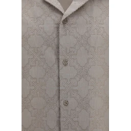 Beige Cotton Pattern Shirt