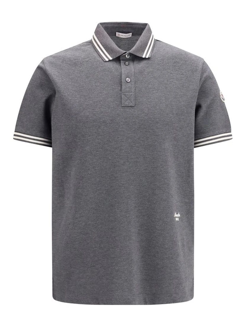 Gray Cotton Polo Shirt