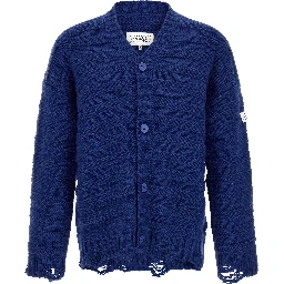 Blue Virgin Wool Cardigan