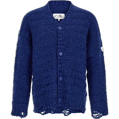 Blue Virgin Wool Cardigan