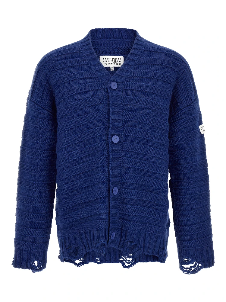 Blue Virgin Wool Cardigan