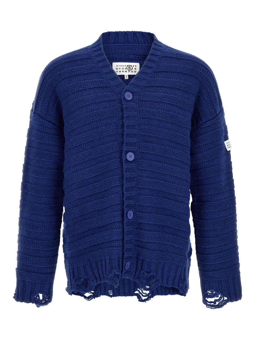 Blue Virgin Wool Cardigan