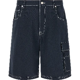 Blue Cotton Bermuda Shorts