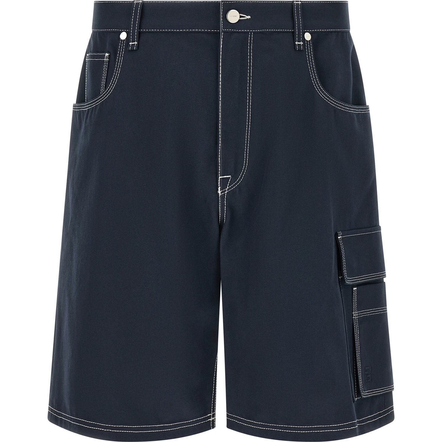 Blue Cotton Bermuda Shorts