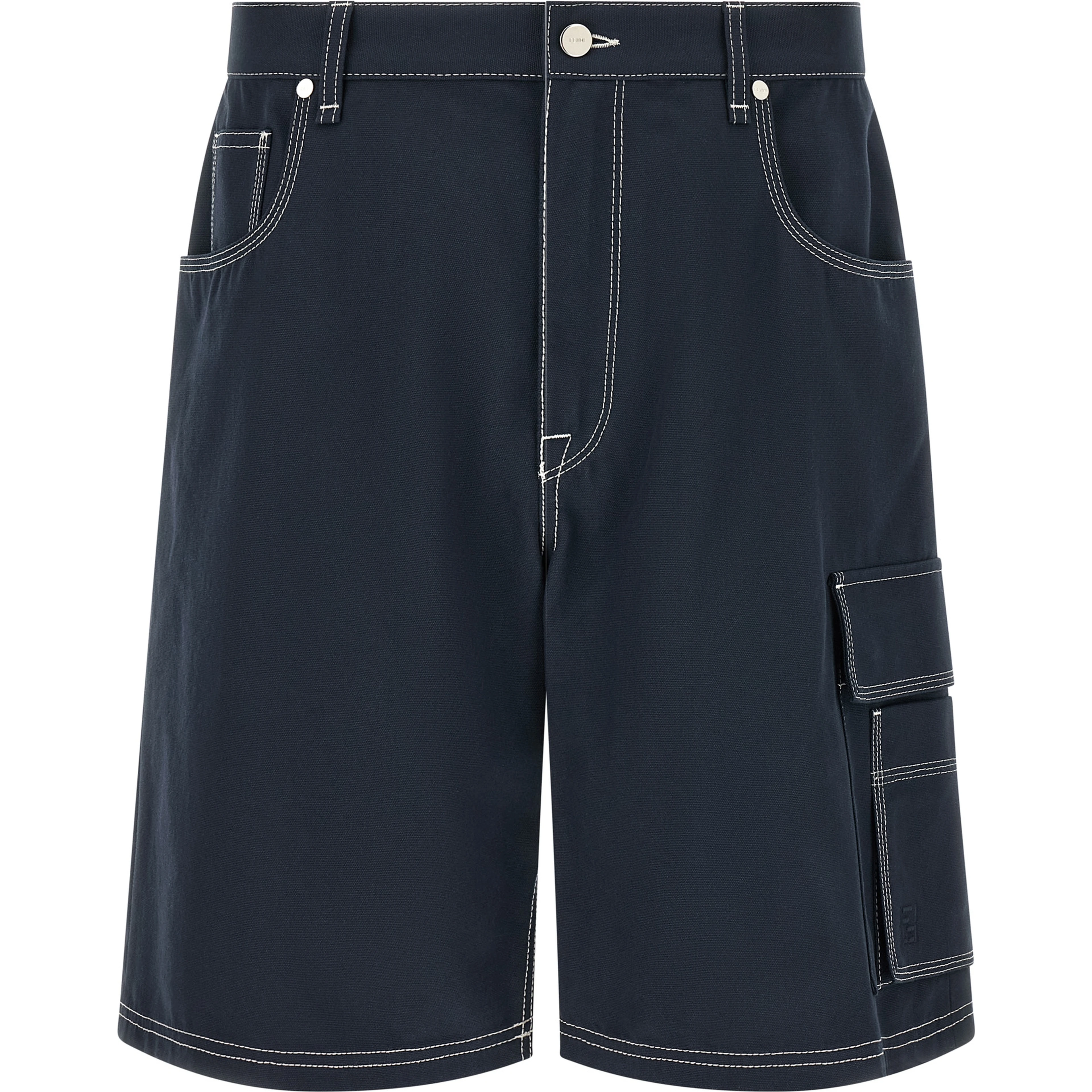 Blue Cotton Bermuda Shorts