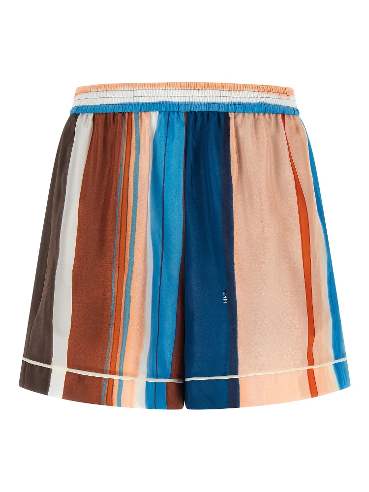 Multicolor Silk Bermuda Shorts