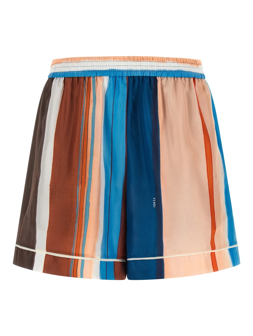 Multicolor Silk Bermuda Shorts