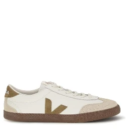 Beige Calf Leather Bos Taurus Athletic Sneakers