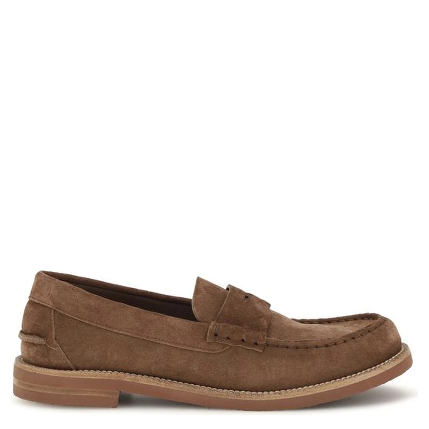 Brown Suede Leather Slip-On Loafers