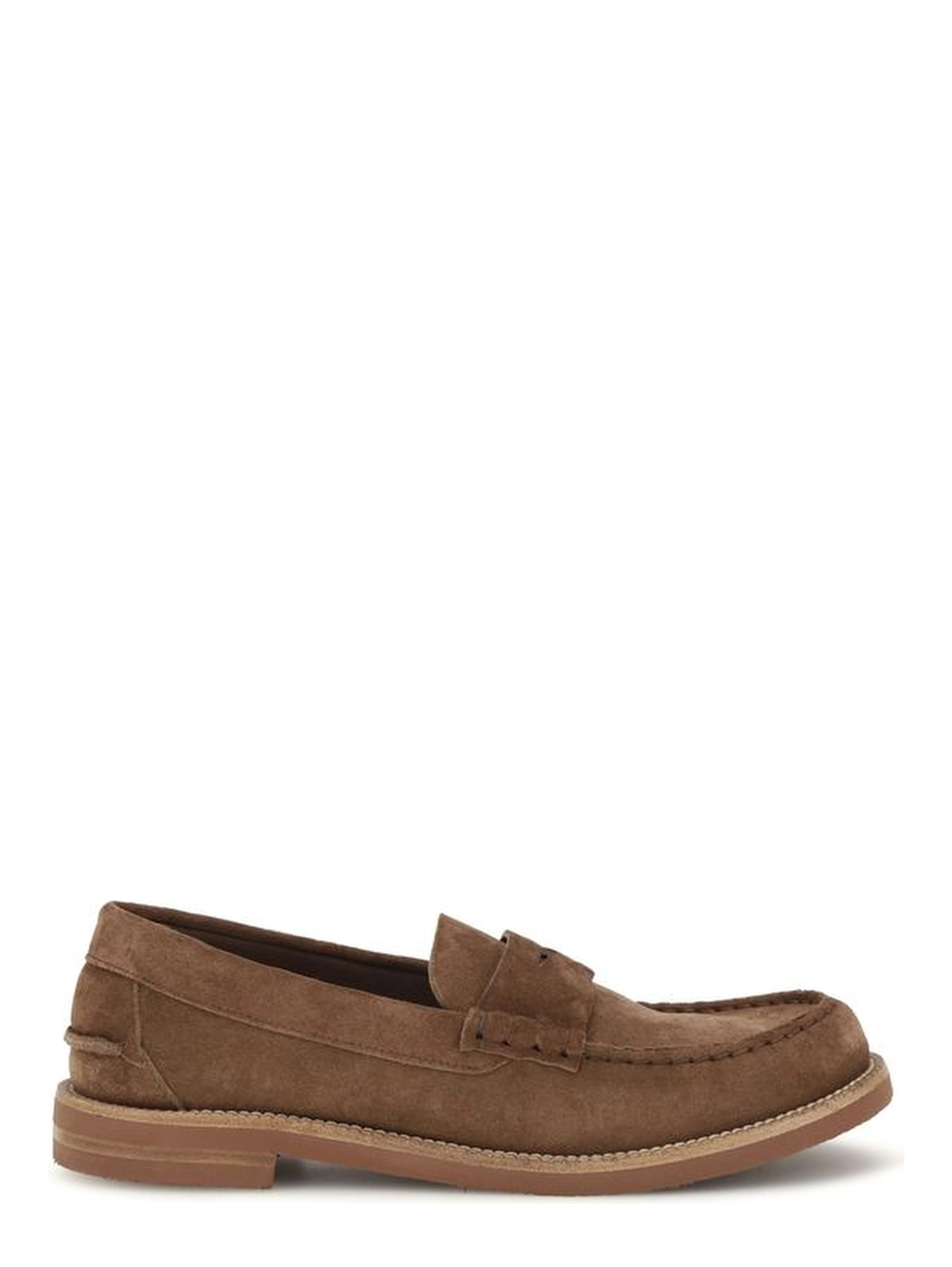 Brown Suede Leather Slip-On Loafers