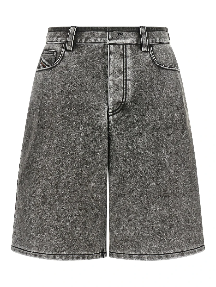 Gray Polyethylene Bermuda Shorts