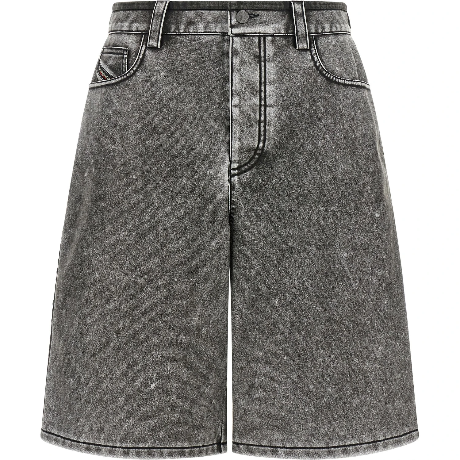 Gray Polyethylene Bermuda Shorts