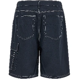 Blue Cotton Bermuda Shorts