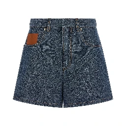 Blue Cotton Bermuda Shorts