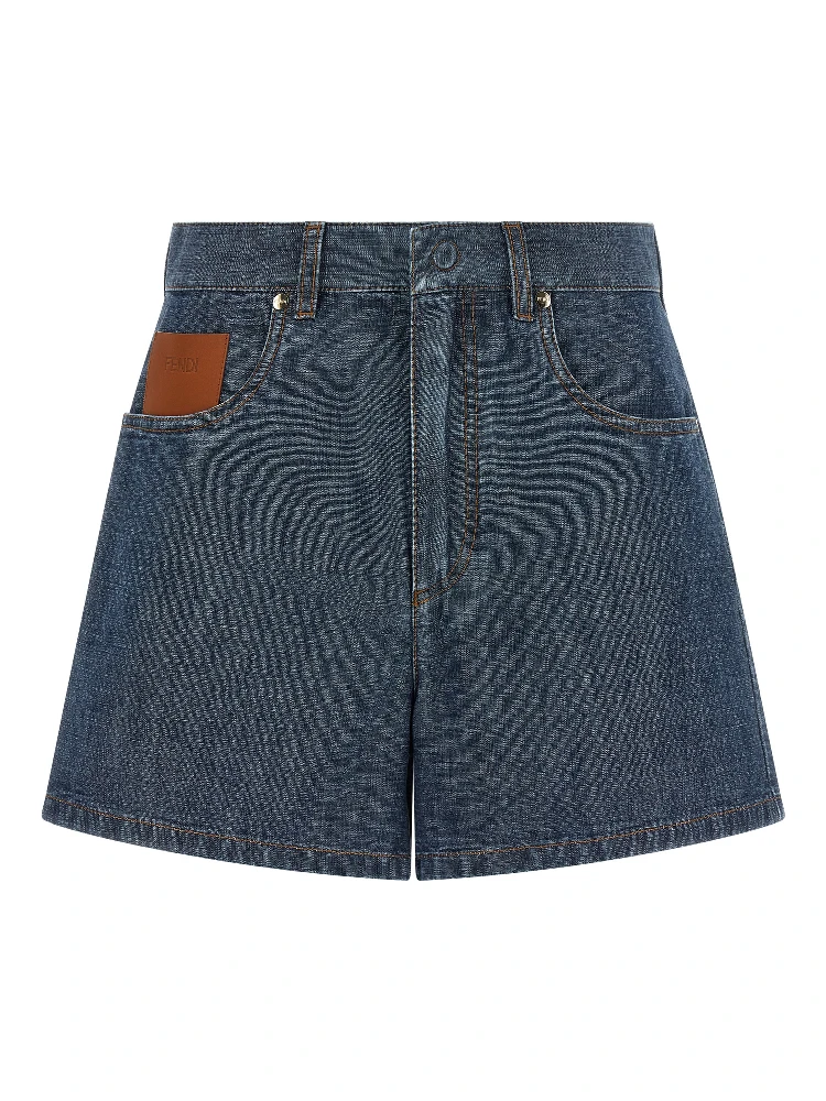 Blue Cotton Bermuda Shorts