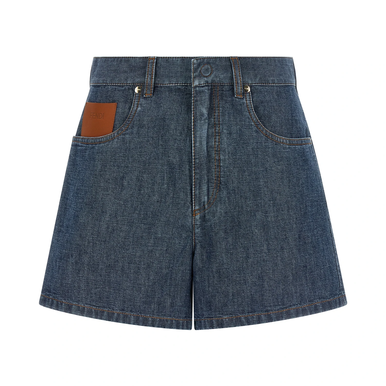 Blue Cotton Bermuda Shorts