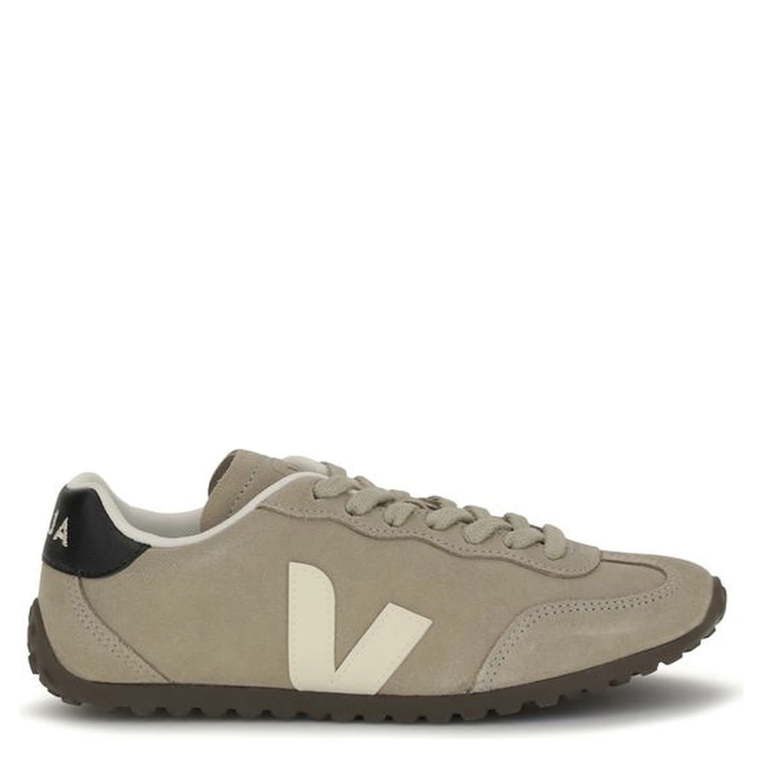 Beige Suede Leather Low Top Sneakers