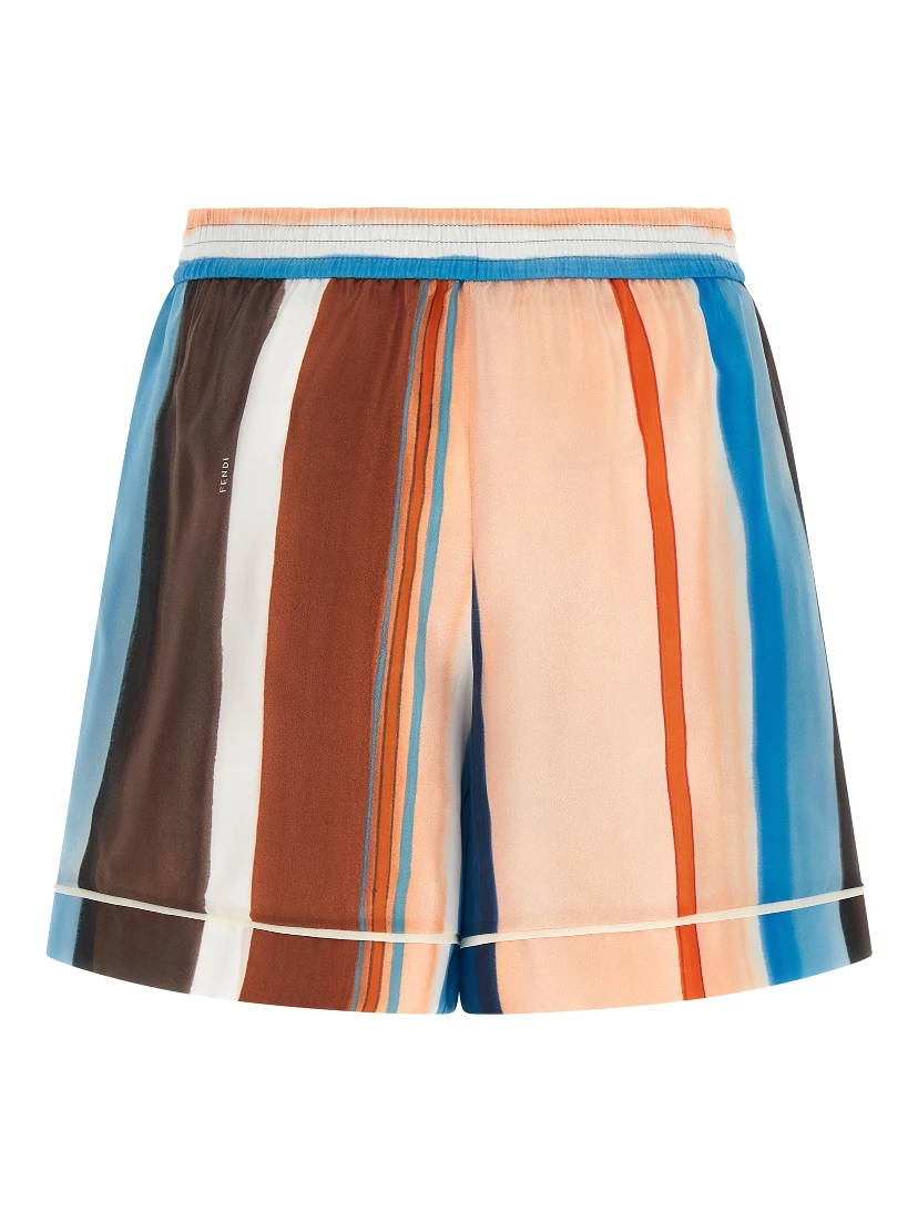 Multicolor Silk Bermuda Shorts