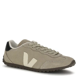 Beige Suede Leather Low Top Sneakers