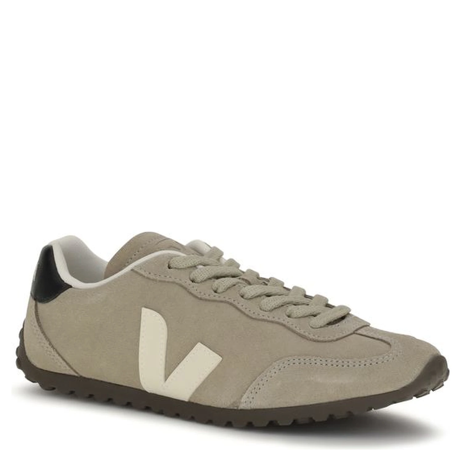 Beige Suede Leather Low Top Sneakers