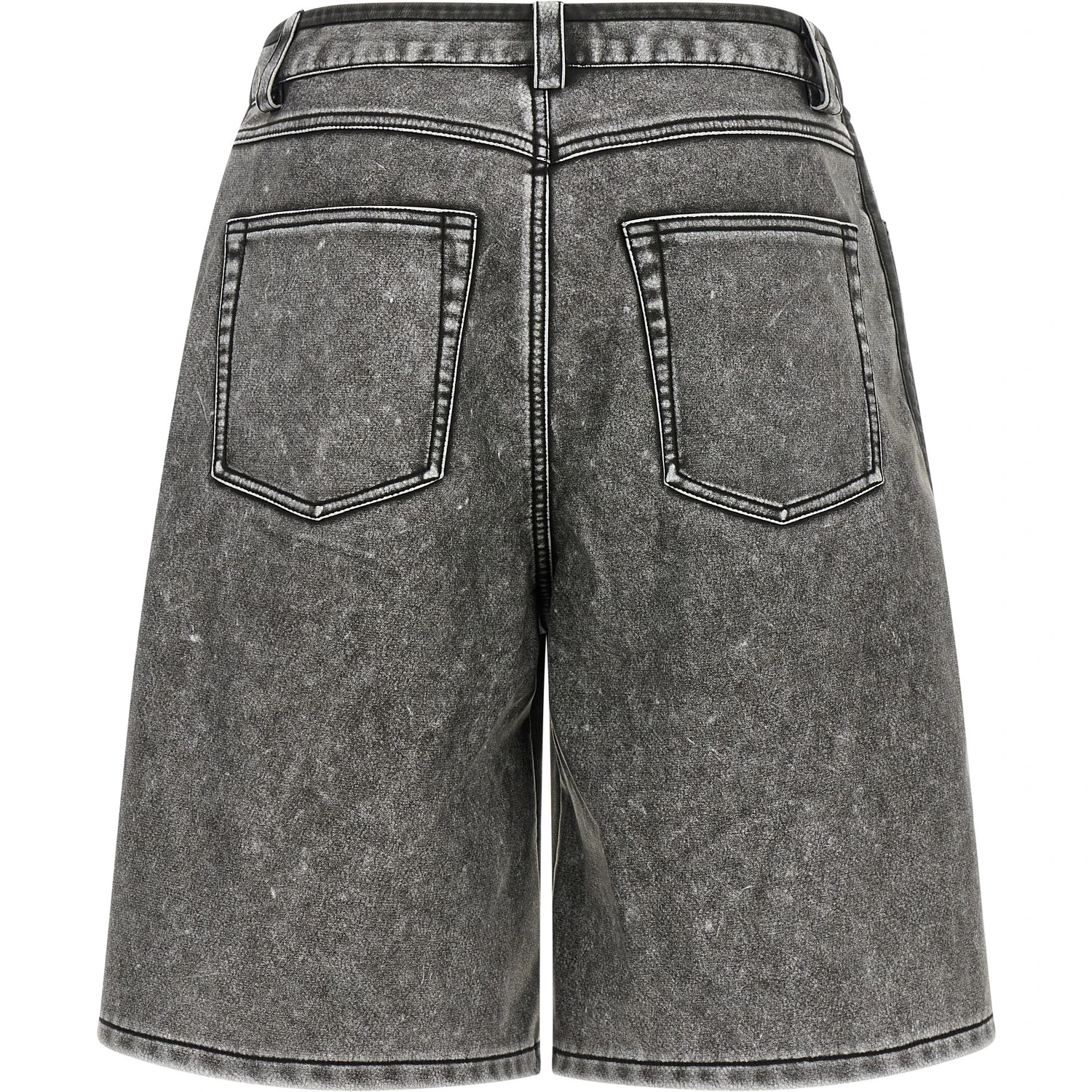 Gray Polyethylene Bermuda Shorts