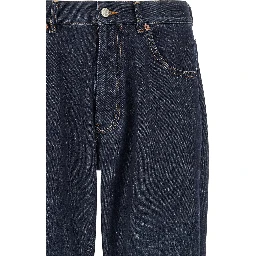 Blue Cotton Straight-Leg Jeans