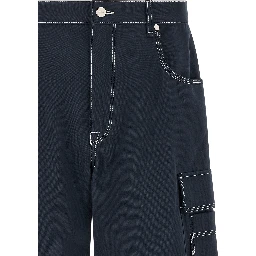 Blue Cotton Bermuda Shorts