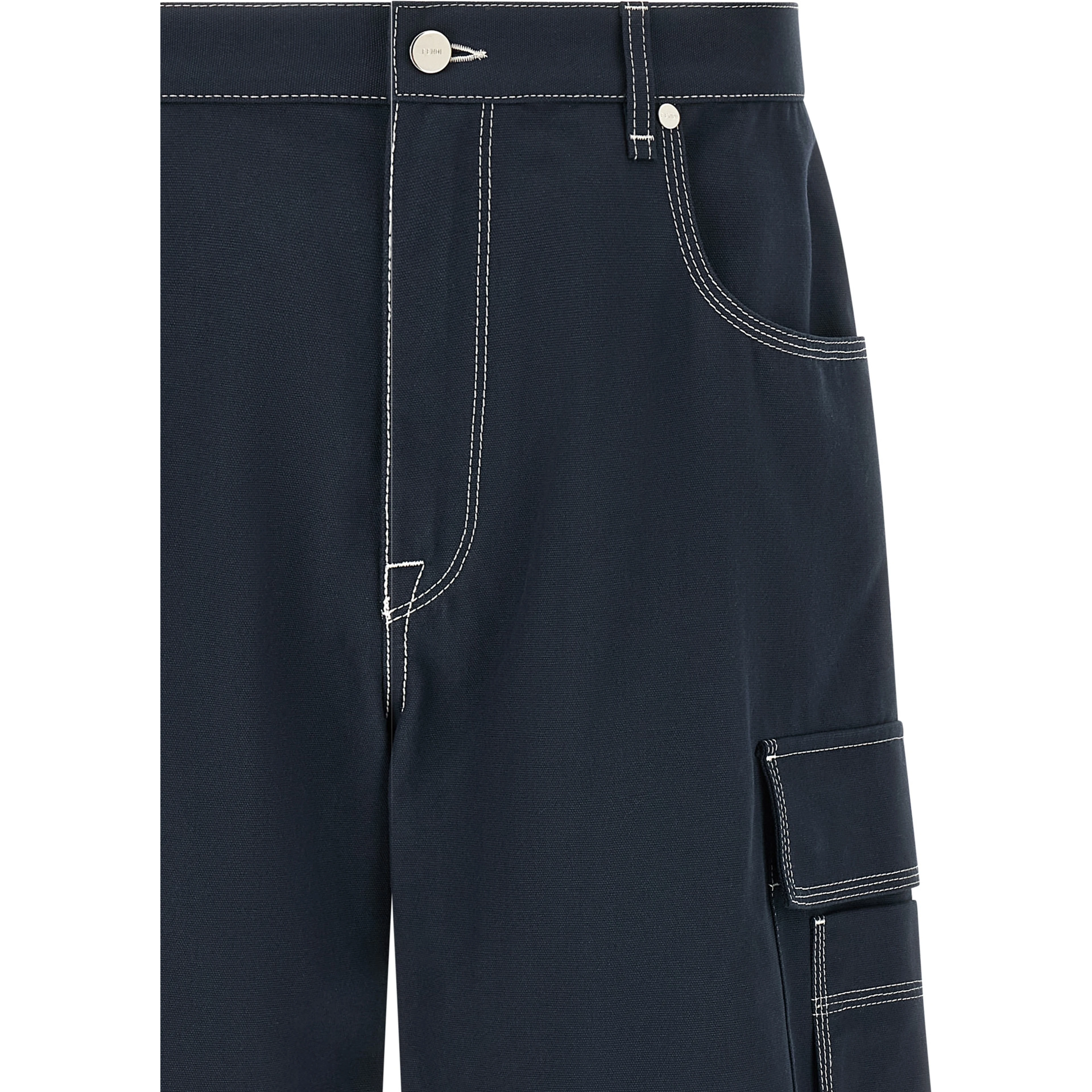 Blue Cotton Bermuda Shorts