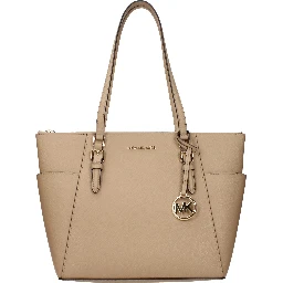 Beige Leather Shoulder Bag