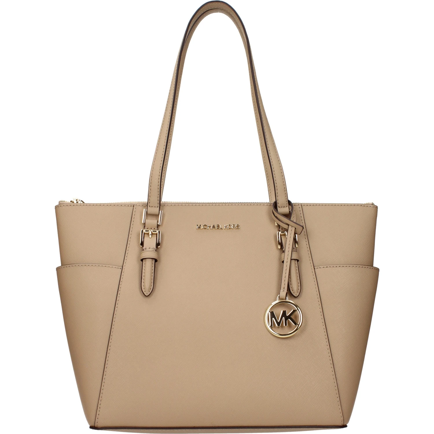 Beige Leather Shoulder Bag