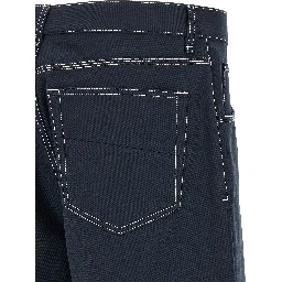 Blue Cotton Bermuda Shorts