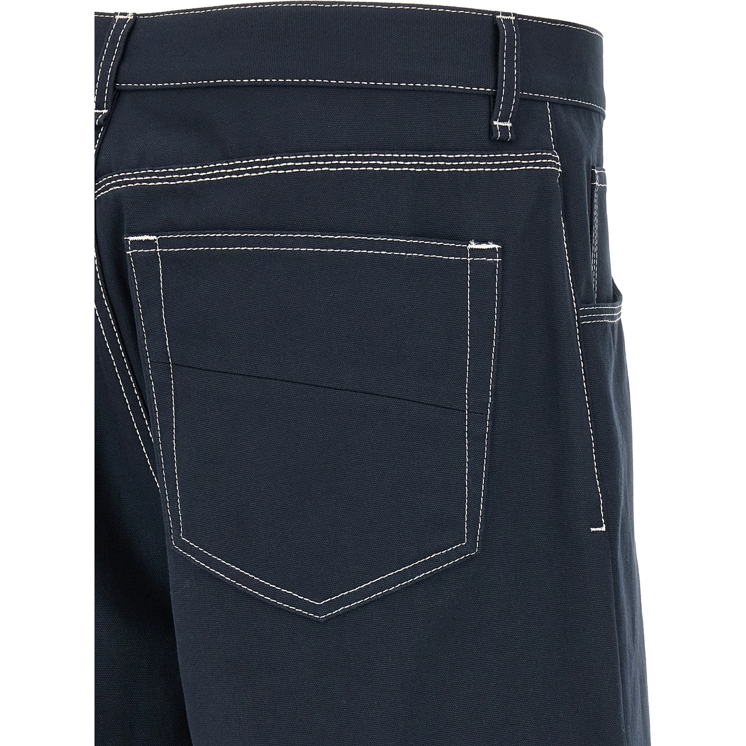 Blue Cotton Bermuda Shorts