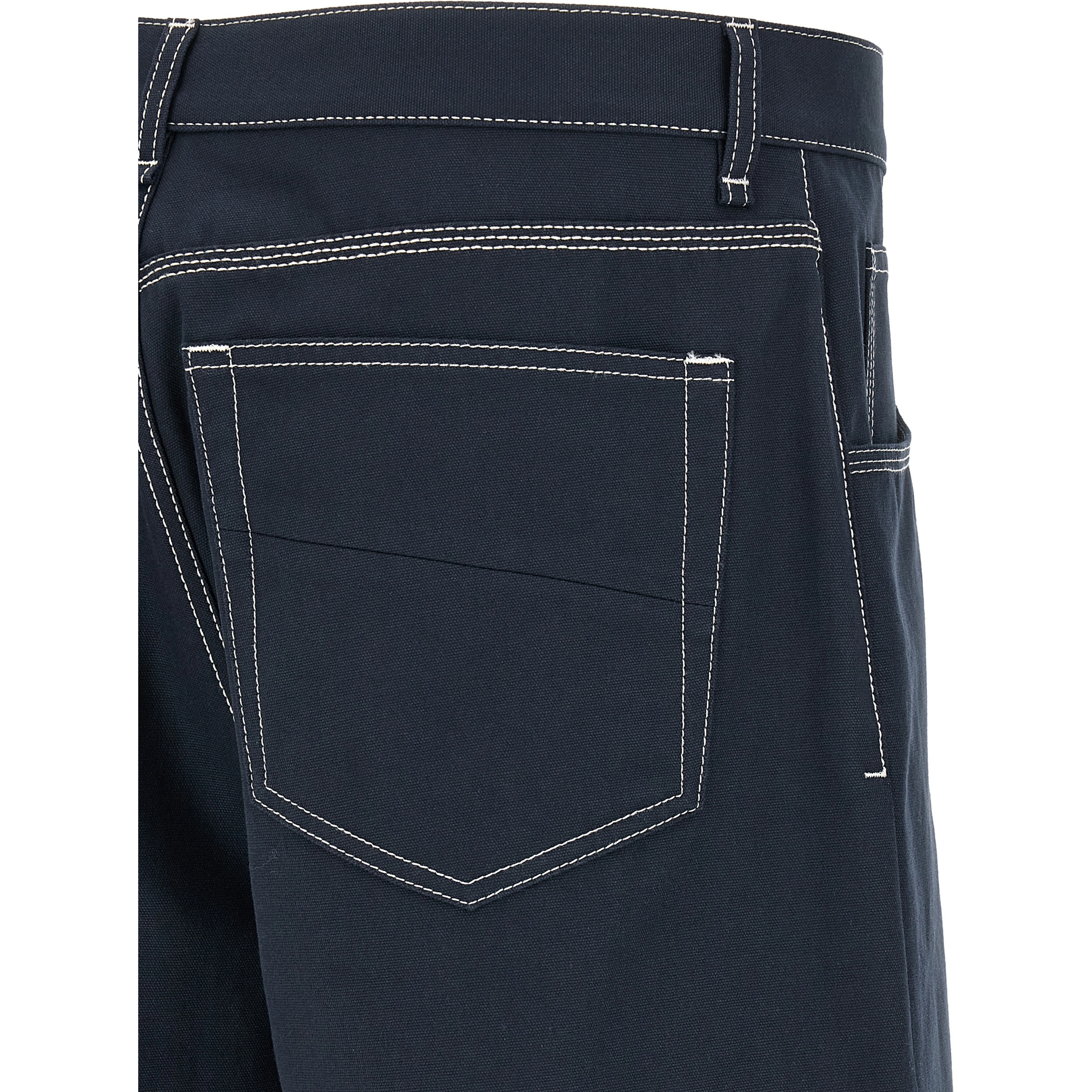Blue Cotton Bermuda Shorts