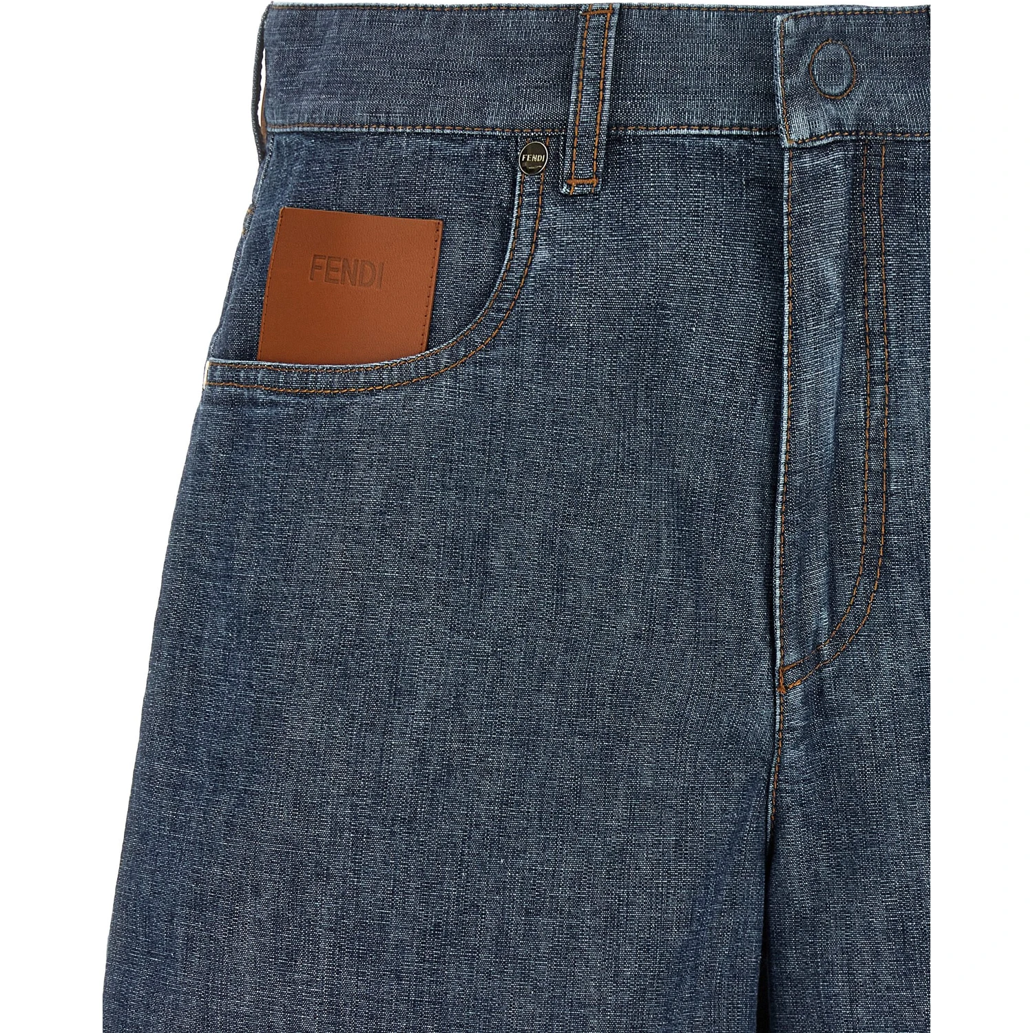 Blue Cotton Bermuda Shorts