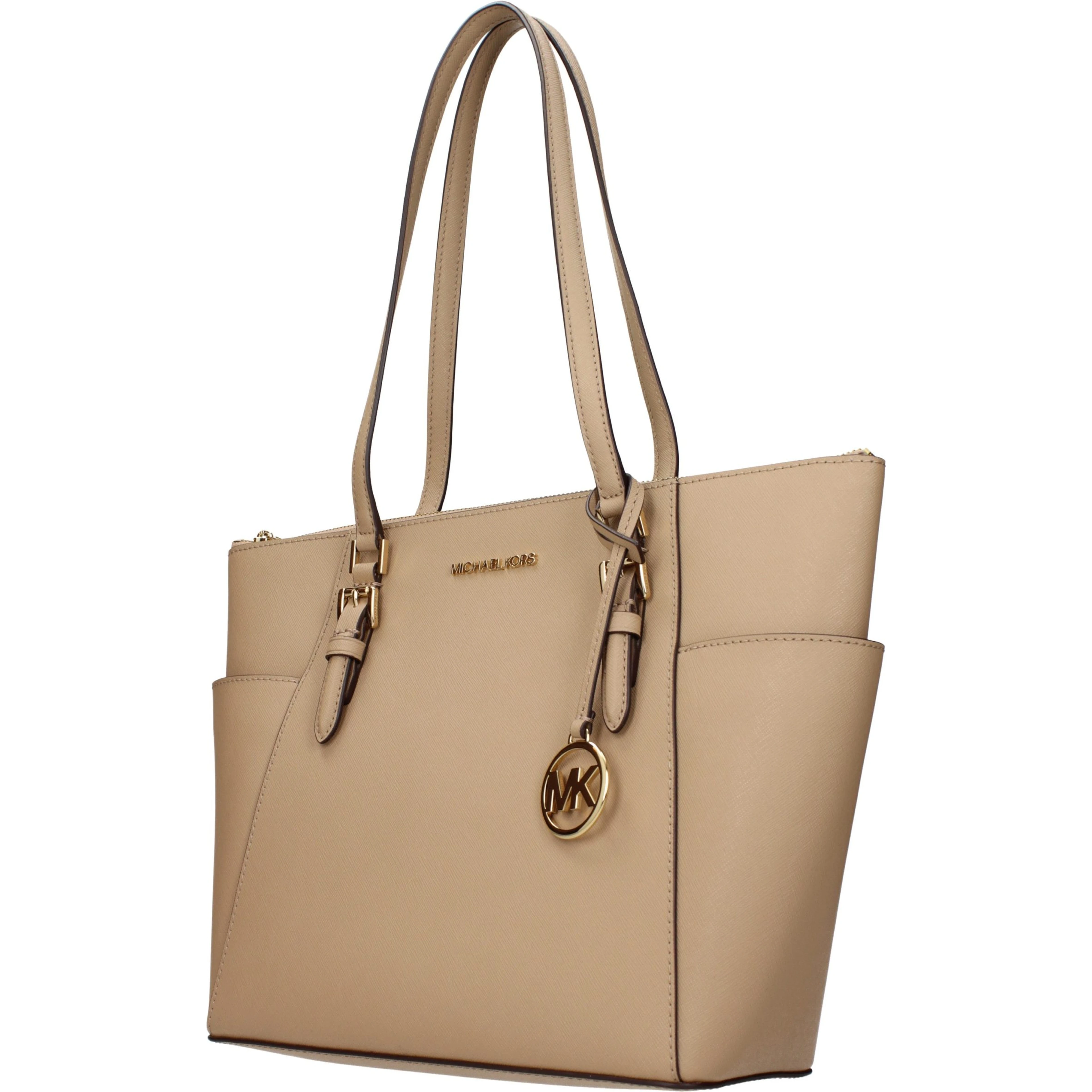 Beige Leather Shoulder Bag