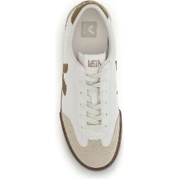 Beige Calf Leather Bos Taurus Athletic Sneakers