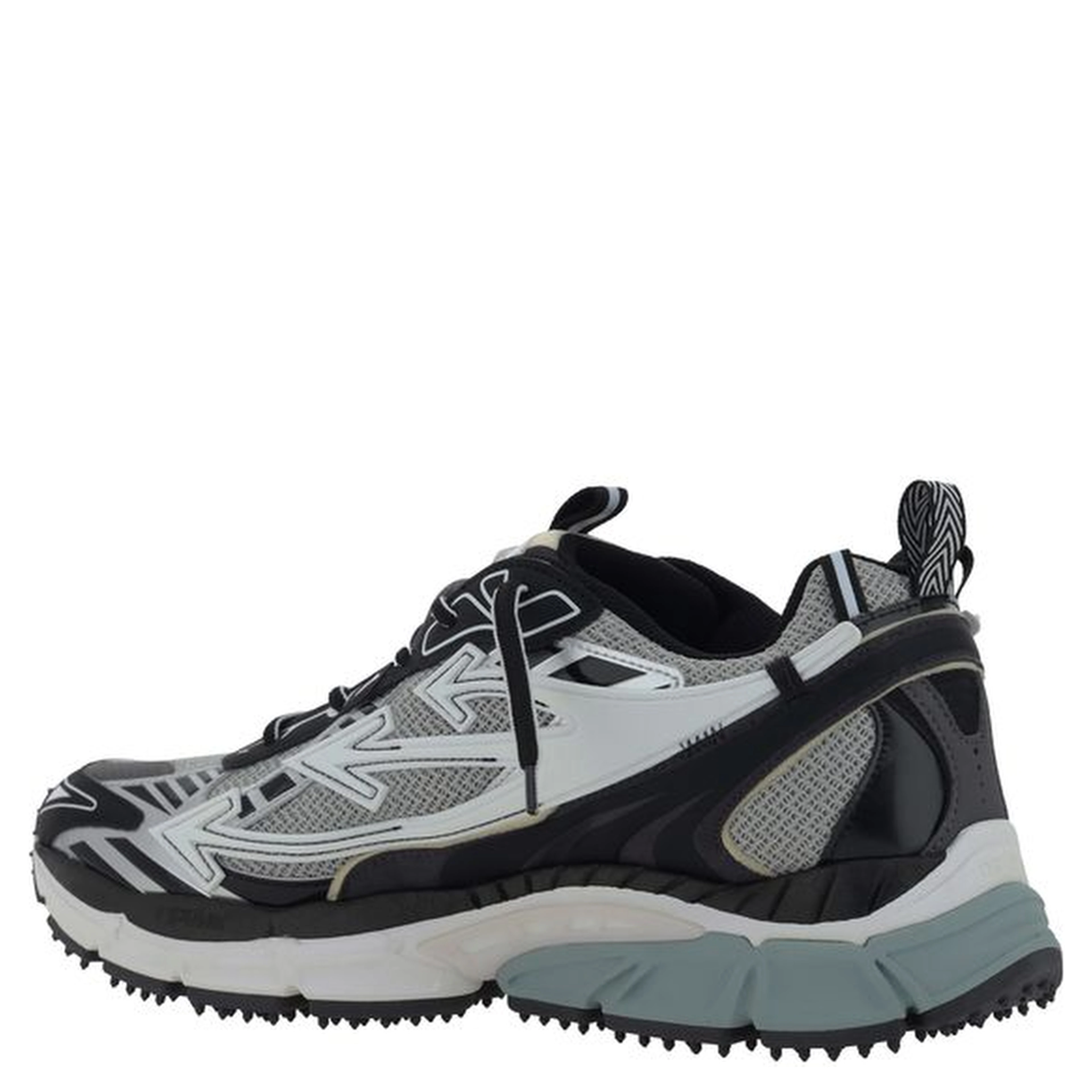 Gray Polyurethane Athletic Sneakers