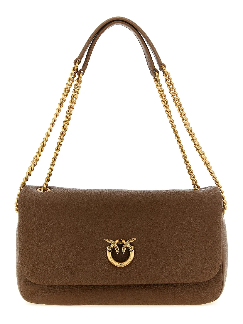 Brown Lamb Leather Shoulder Bag