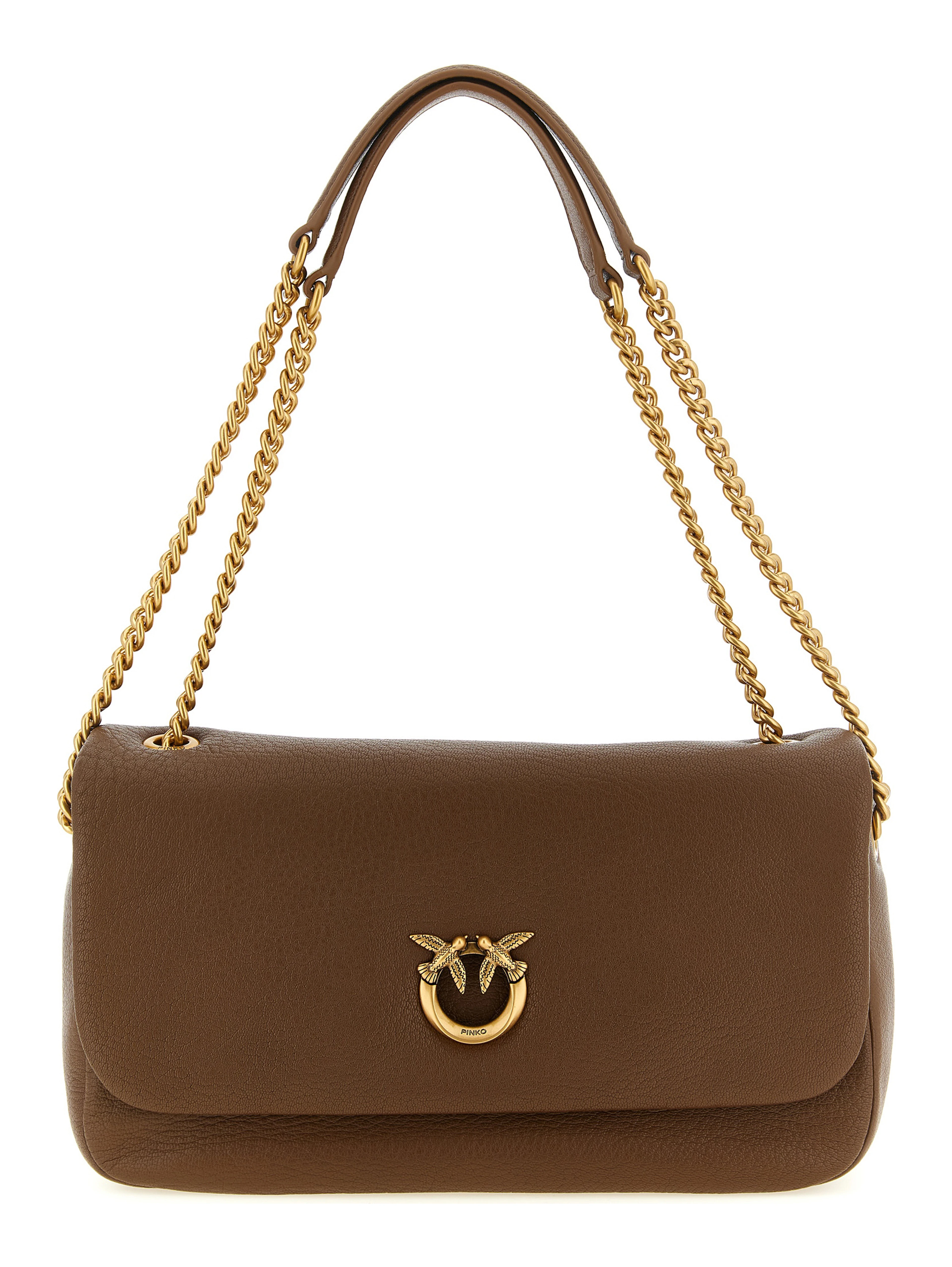 Brown Lamb Leather Shoulder Bag