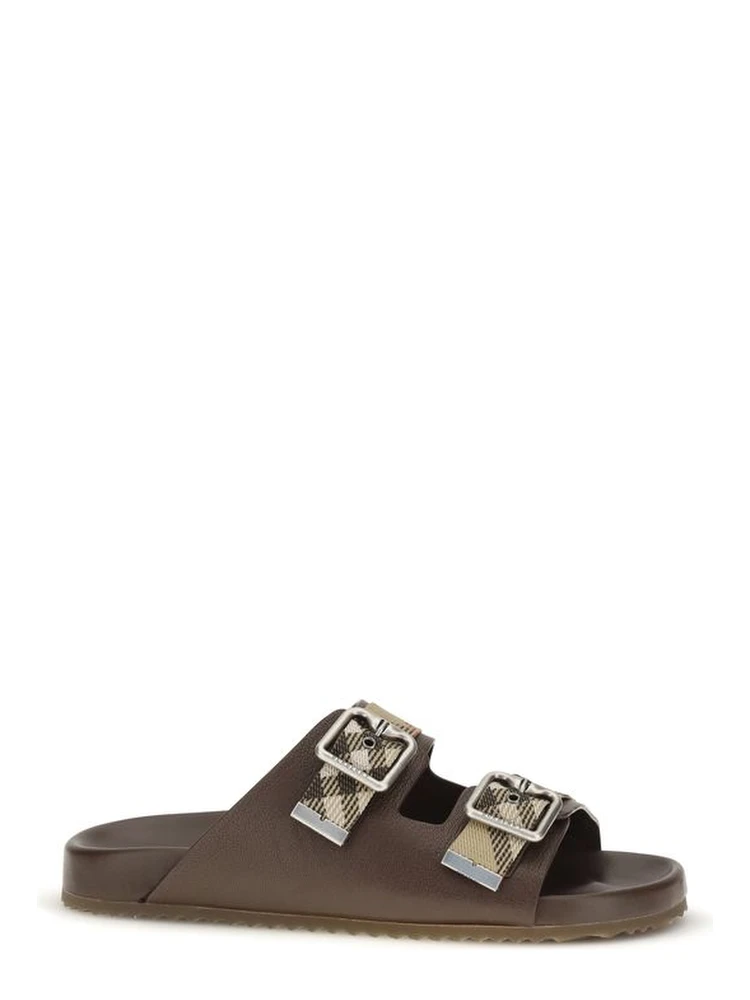 Brown Goatskin Flat Sandals