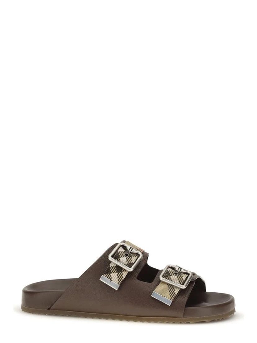 Brown Goatskin Flat Sandals