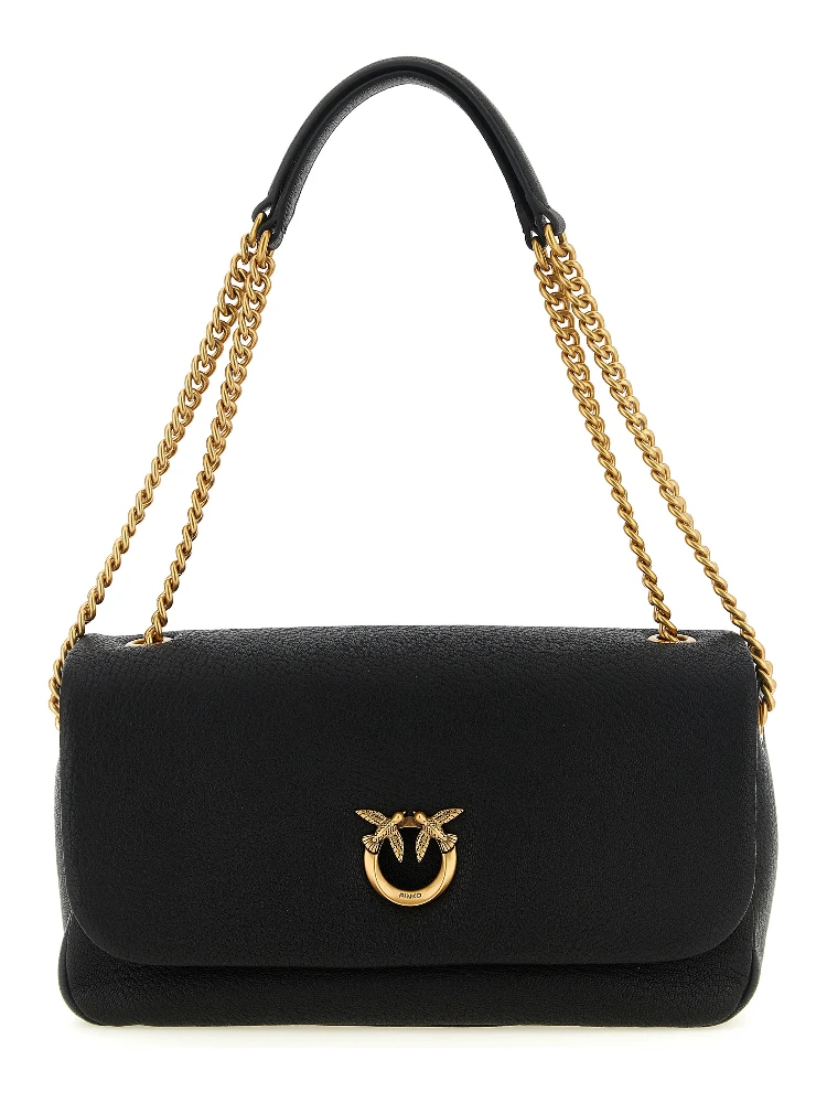 Black Lamb Leather Shoulder Bag